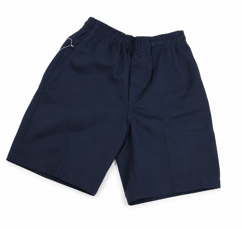 Boys Elastic Waist Shorts-Navy Blue-E3NY