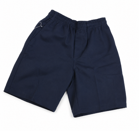 Boys Elastic Waist Shorts-Navy Blue-E3NY