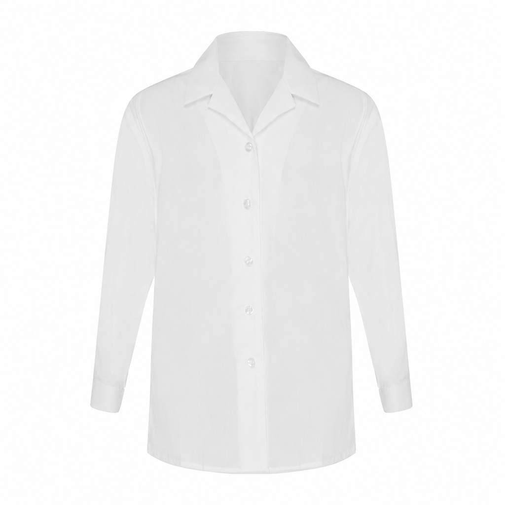 Boy's Long Sleeve School Shirt – White-G1WELA