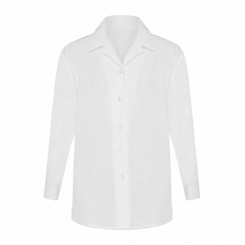 Boy's Long Sleeve School Shirt – White-G1WELA