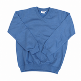 HNYV-Navy Blue V Neck Low Pill Fleece Jumper
