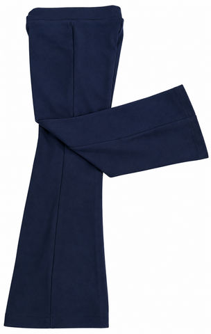 Girls Navy Blue Knit Bootleg Pant-P3ANY