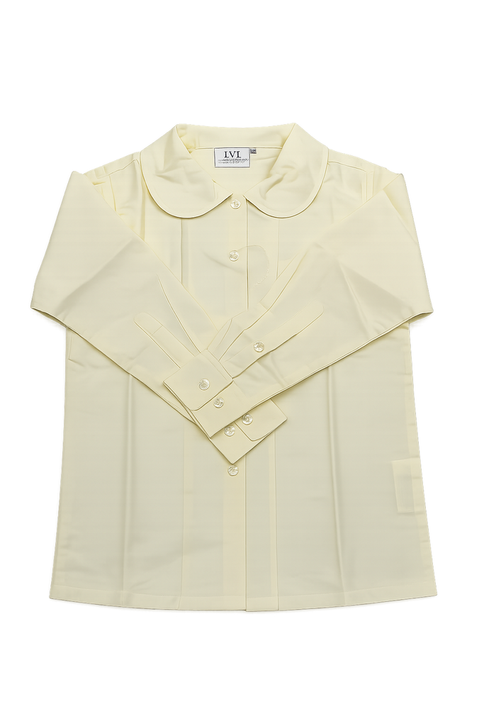 L/S Peter Pan Collar Blouse: Lemon-R1YEL