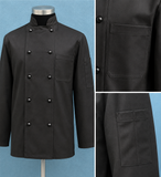 Long Sleeve Chef Uniforms Black-S1BKL