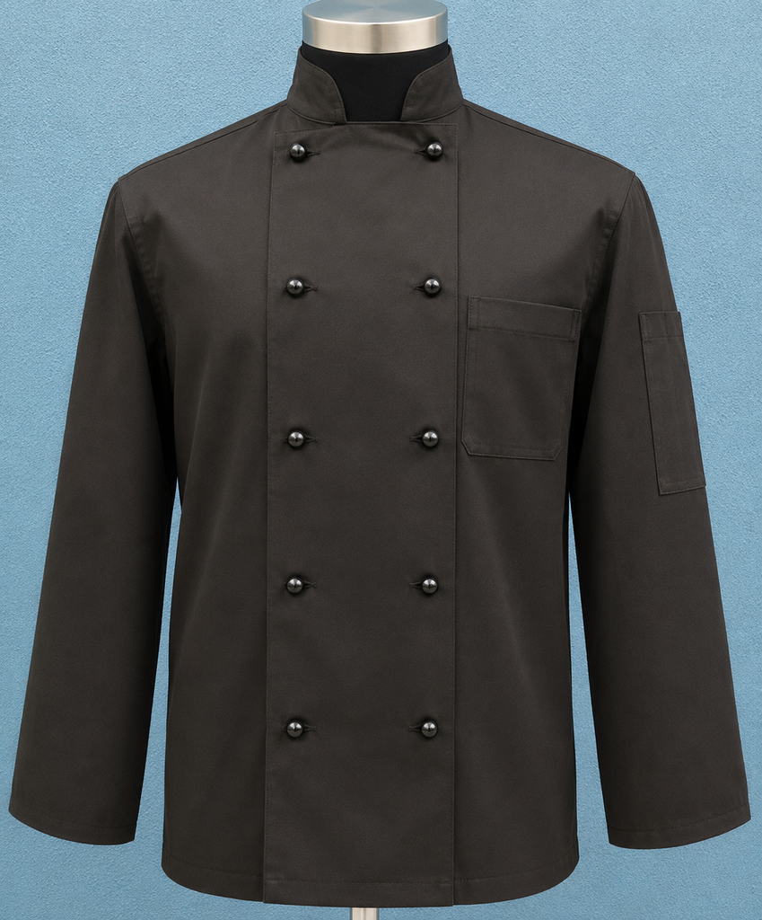 Long Sleeve Chef Uniforms Black-S1BKL