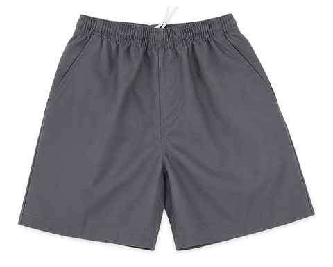 Primary School Boys Elastic Waist Shorts-Grey-E3GY