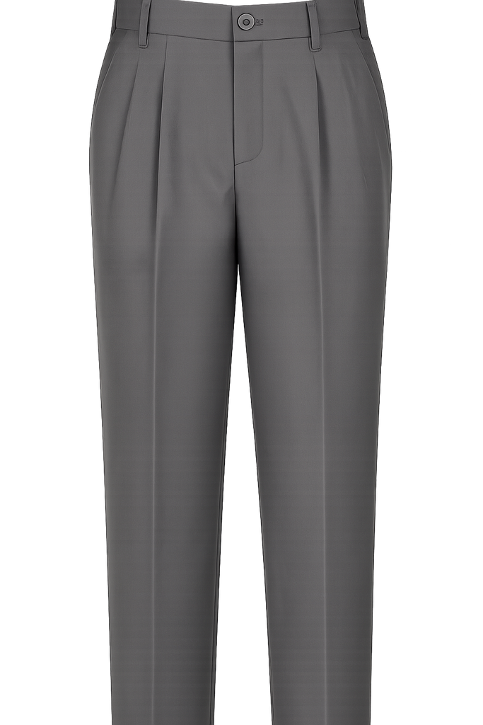 High School Boys Extendable Waistband Trousers-Grey-O1TECS