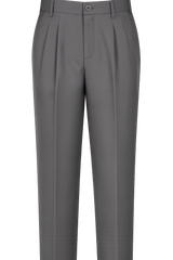 High School Boys Extendable Waistband Trousers-Grey-O1TECS