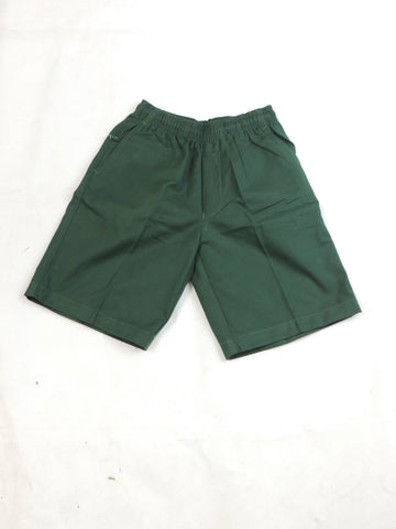 Primary School Boys Elastic Waist Shorts-Bottle Green-EABE