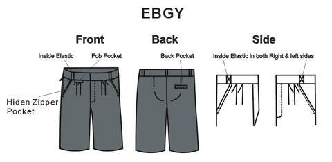 Boy's Primary Shorts, Extendable Waistband-Grey-EBGY