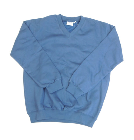 HNYV-Navy Blue V Neck Low Pill Fleece Jumper