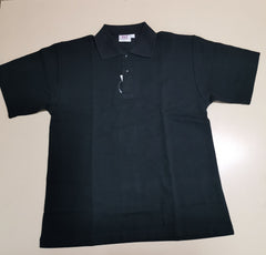 Polyester and Cotton Pique Knit-S/S Polo-Black-ABK