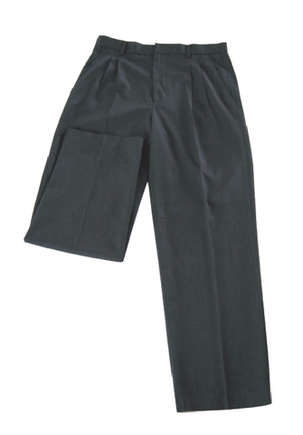 High School Boys Half Elastic Pleated Trousers-Grey-O2LGY