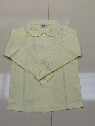 L/S Peter Pan Collar Blouse: Lemon-R1YEL