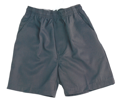 Primary School Boys Elastic Waist Shorts-Grey-E3GY