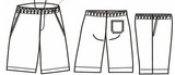 Primary School Boy's Elastic Waist Shorts Maroon EAMN