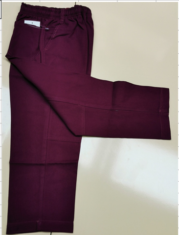 Boys Elastic Waist Trousers-Maroon, CODE: MAMND